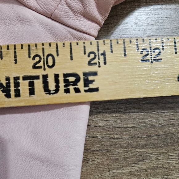 Talbots Pastel Pink 100% Leather Jacket Plus Size 14 Classic Soft Lined Minimal - Picture 11 of 15